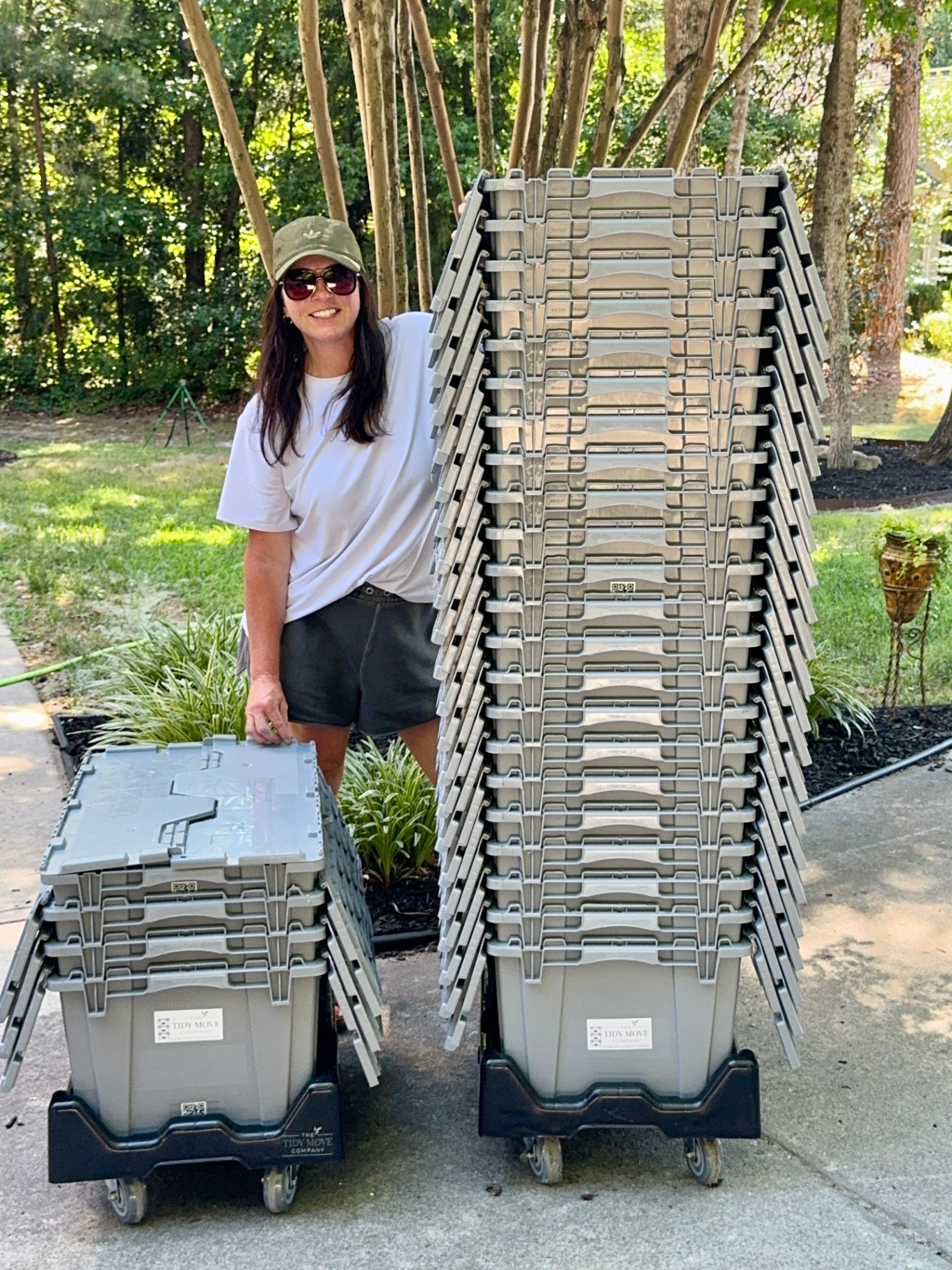 Sanitized reusable moving totes cleaned between rentals in Wake Forest NC